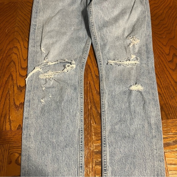 AGOLDE Jaime Button Fly Distressed Classic High Rise Straight Ankle Jeans Sz 27 - Picture 6 of 15